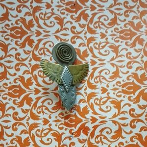 Artistic Silver and Gold Angel Pin